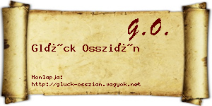 Glück Osszián névjegykártya